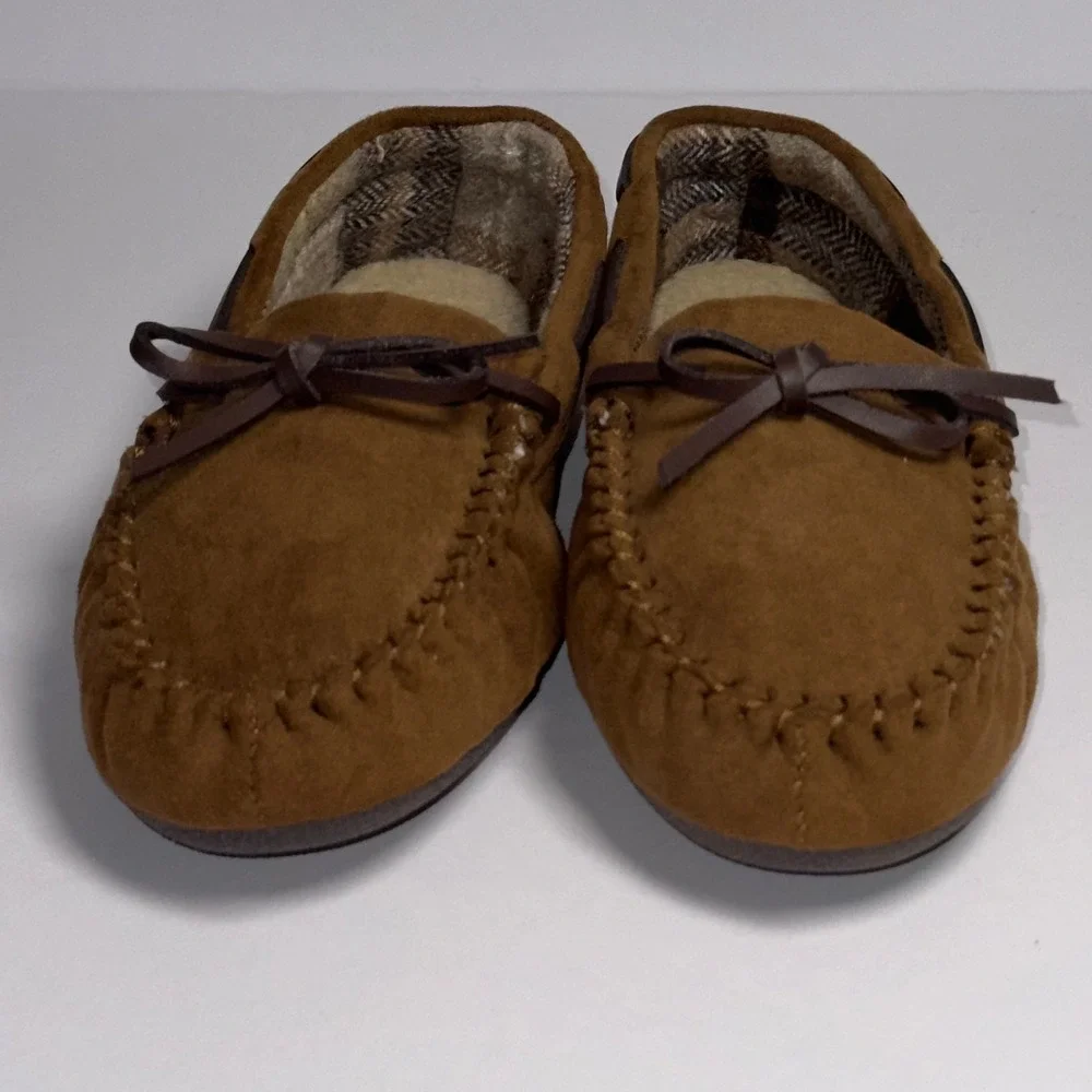 Cat & Jack Boys Dark‎ Chestnut Lionel Moccasin Slippers Size 1